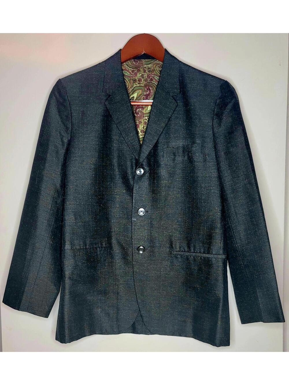 Unbranded Wool and gold lurex Men's Blazer with Paisley Lining